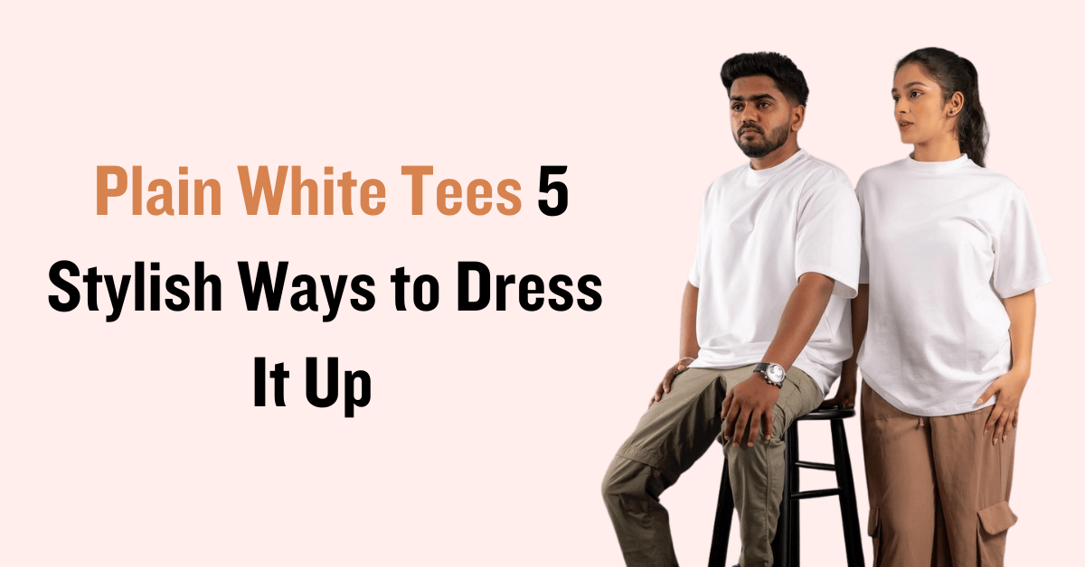 A display of plain white tees, emphasizing their timeless appeal and suitability for layering or casual outfits.