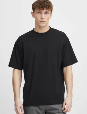 Fabriate Oversized Plain Black T-Shirt